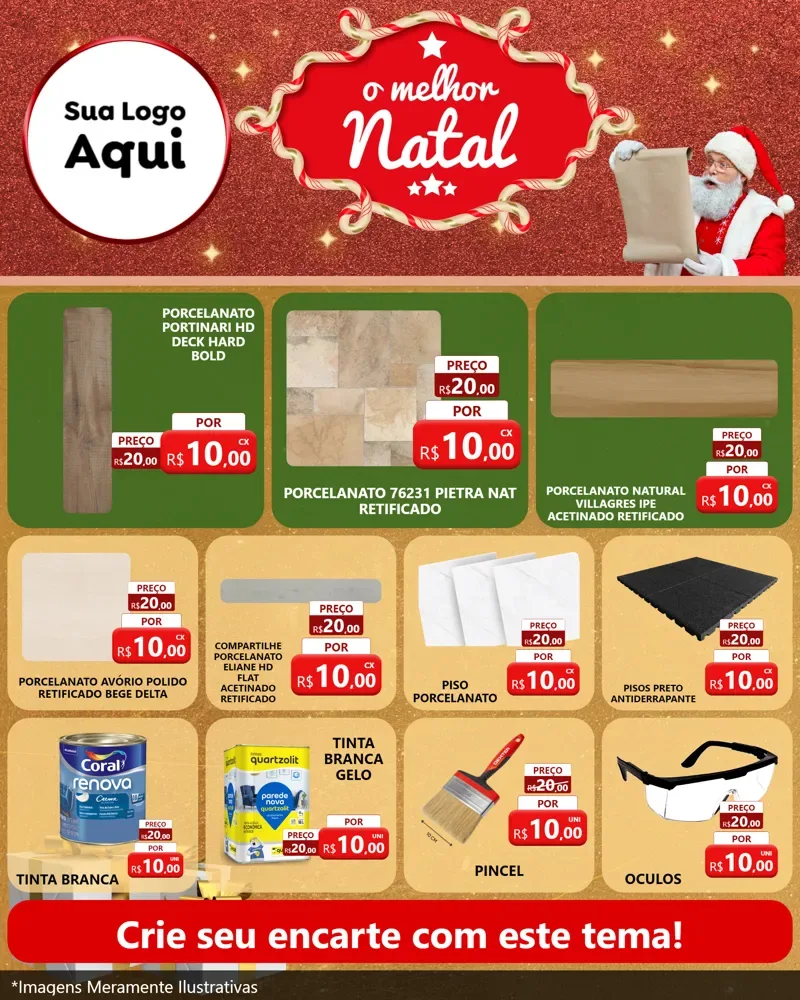 Modelo de Rede Social para Feed Instagram com o tema O Melhor Natal para Pisos e revestimentos