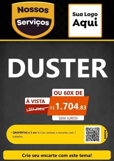 Modelo de Cartaz para Cartaz A4 Vertical com o tema Nossos Serviços para Concessionaria de Carros