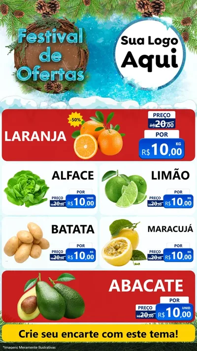 Modelo de TV para TV Vertical com o tema Festival de Ofertas - Inverno para Hortifrúti