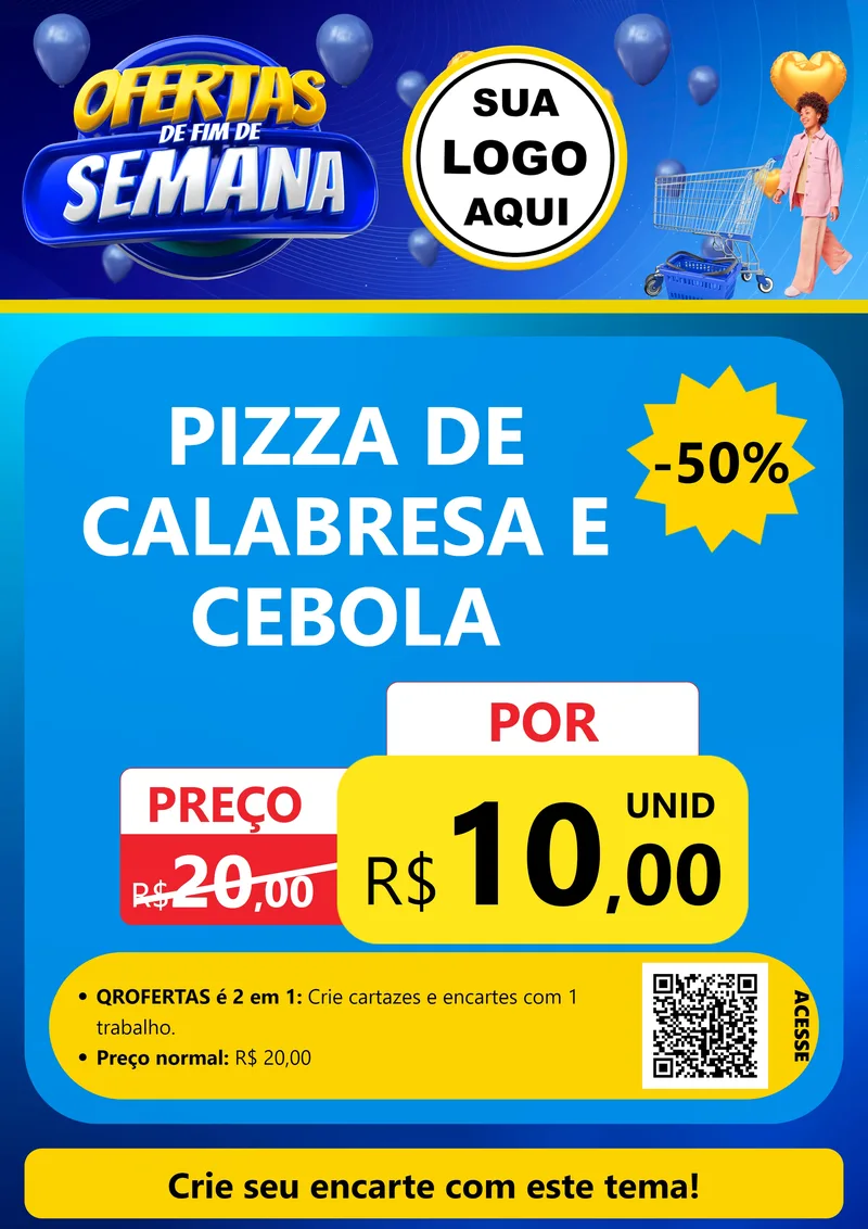 Modelo de Cartaz para Cartaz A4 Vertical com o tema Ofertas de Fim de Semana para Pizzaria