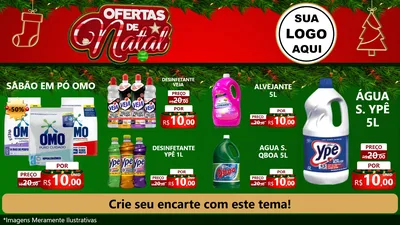 Modelo de TV para TV Horizontal com o tema Ofertas de Natal para Produtos de Limpeza