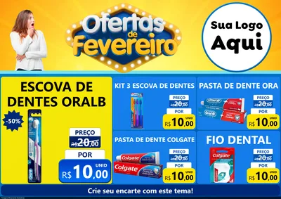 Modelo de Encarte para Encarte A4 Horizontal com o tema Ofertas de Fevereiro para Higiene Pessoal