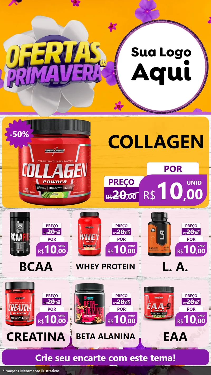 Modelo de Rede Social para Stories com o tema Ofertas Da Primavera para Suplementos alimentares