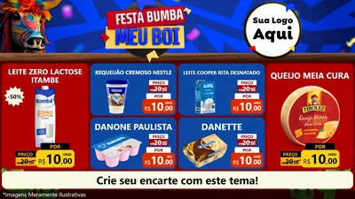 Modelo de TV para TV Horizontal com o tema Festa Bumba meu Boi para Frios e Laticínios