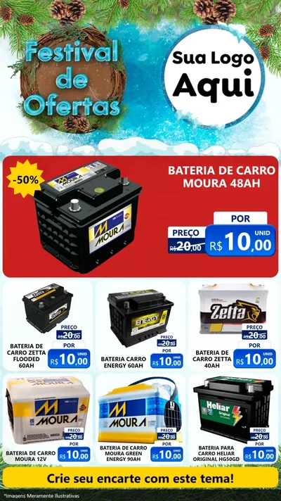 Modelo de Rede Social para Stories com o tema Festival de Ofertas - Inverno para Baterias Elétricas
