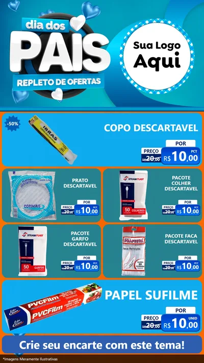 Modelo de TV para TV Vertical com o tema Dia Dos Pais Repleto de Ofertas para Embalagens