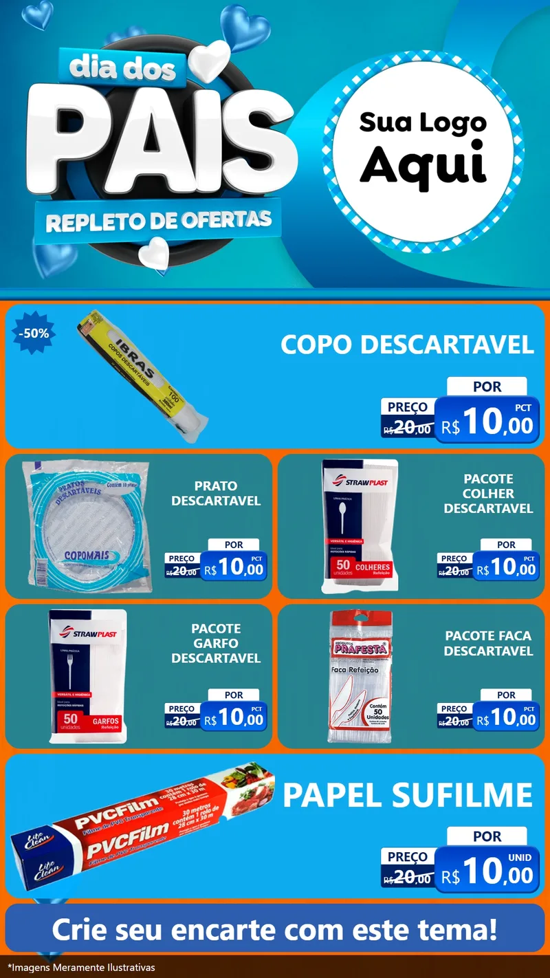 Modelo de TV para TV Vertical com o tema Dia Dos Pais Repleto de Ofertas para Embalagens