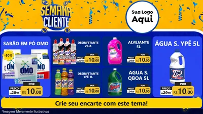 Modelo de TV para TV Horizontal com o tema Semana do Cliente para Produtos de Limpeza