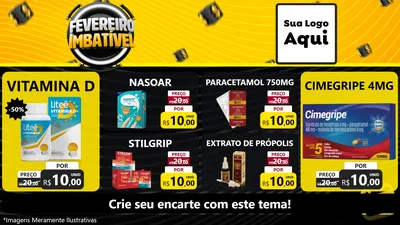 Modelo de TV para TV Horizontal com o tema Fevereiro Imbatível para Farmácia