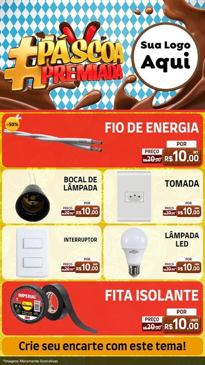 Modelo de TV para TV Vertical com o tema Páscoa Premiada para Materiais Elétricos