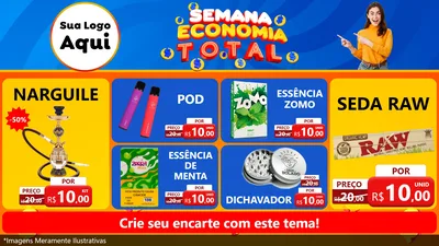 Modelo de TV para TV Horizontal com o tema Semana Economia Total para Tabacaria