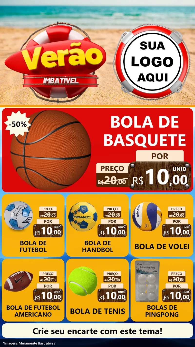 Modelo de Rede Social para Stories com o tema Verão Imbatível para Artigos Esportivos