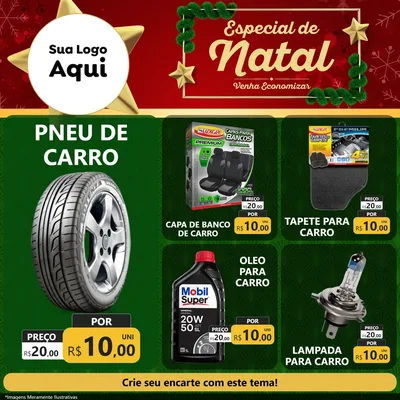 Modelo de Rede Social para Feed Facebook com o tema Especial de Natal para Auto peças