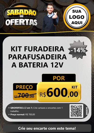 Modelo de Cartaz para Cartaz A4 Vertical com o tema Sabadão de Ofertas para Maquinas e Ferramentas