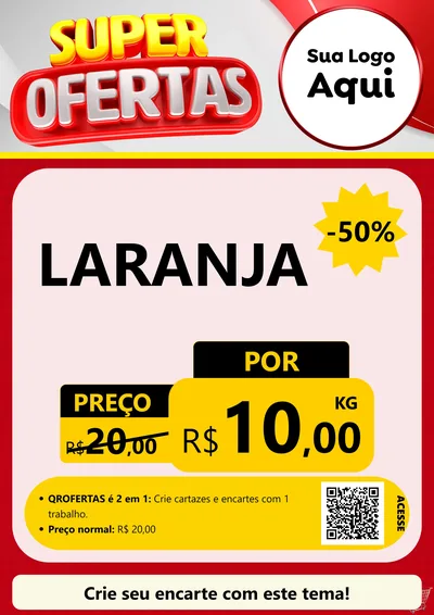 Modelo de Cartaz para Cartaz A4 Vertical com o tema Super Ofertas para Hortifrúti