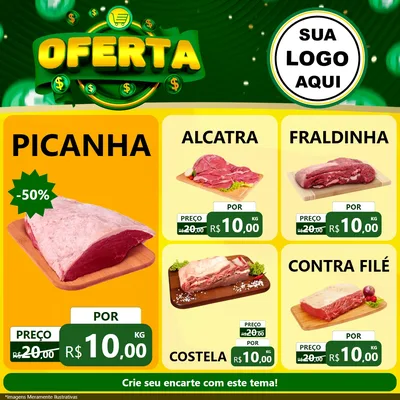 Modelo de Rede Social para Feed Facebook com o tema Oferta para Açougue