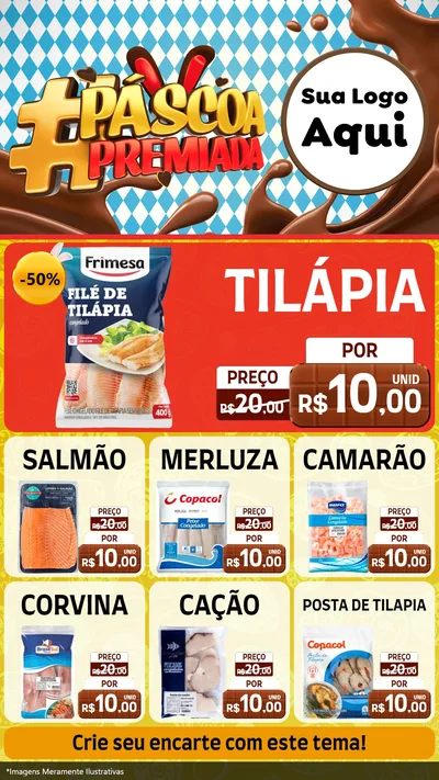 Modelo de Rede Social para Stories com o tema Páscoa Premiada para Peixaria
