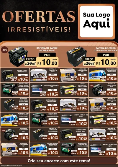 Modelo de Encarte para Encarte A4 Vertical com o tema Ofertas Irresistíveis! para Baterias Elétricas