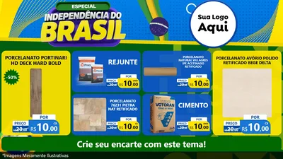 Modelo de TV para TV Horizontal com o tema Especial Independência do Brasil para Pisos e revestimentos