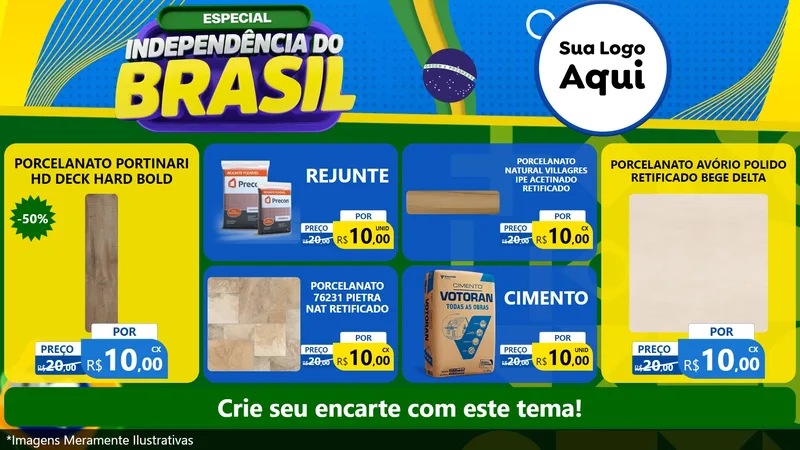 Modelo de TV para TV Horizontal com o tema Especial Independência do Brasil para Pisos e revestimentos