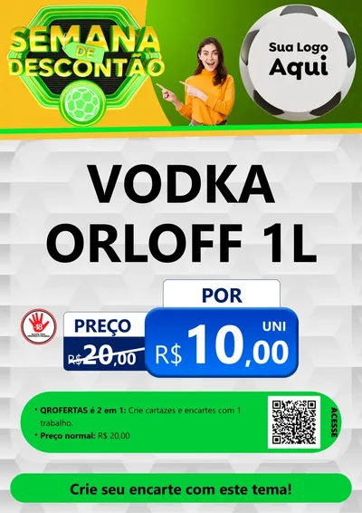 Modelo de Cartaz para Cartaz A4 Vertical com o tema Semana de Descontão - Copa para Distribuidora de bebidas