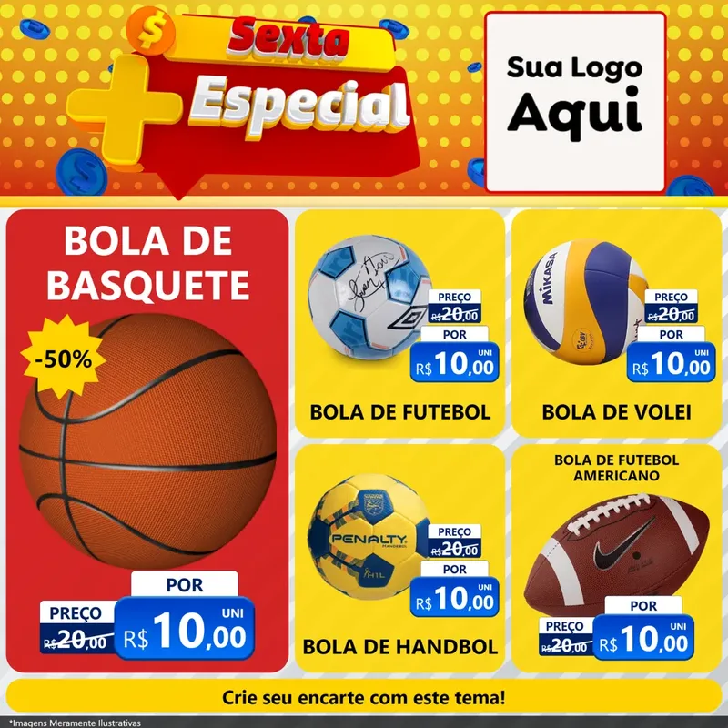 Modelo de Rede Social para Feed Facebook com o tema Sexta Mais Especial para Artigos Esportivos