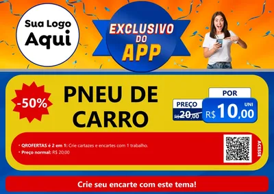 Modelo de Cartaz para Cartaz A4 Horizontal com o tema Exclusivo do Aplicativo para Auto peças