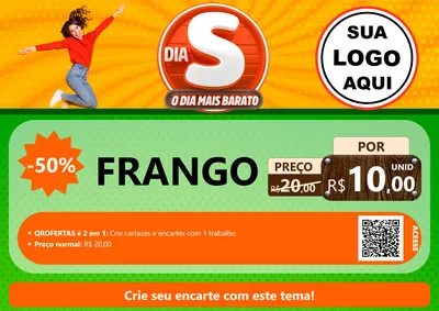 Modelo de Cartaz para Cartaz A4 Horizontal com o tema Dia S - O Dia Mais Barato para Assados