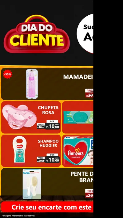 Modelo de TV para TV Vertical com o tema Dia do Cliente para Bebês