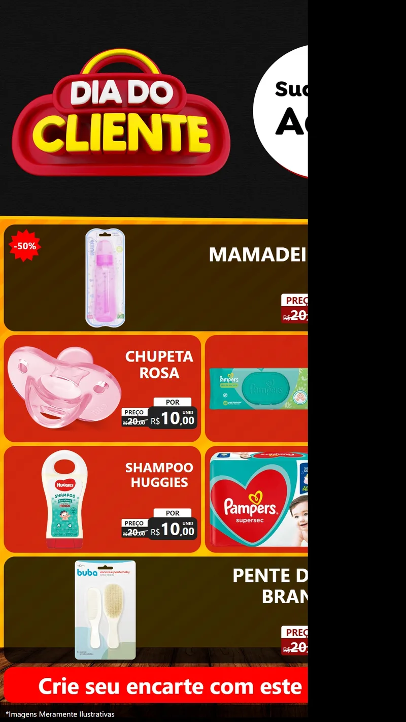 Modelo de TV para TV Vertical com o tema Dia do Cliente para Bebês