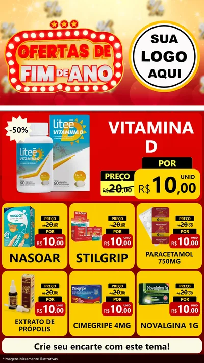 Modelo de Rede Social para Stories com o tema Ofertas de Fim de Ano para Farmácia