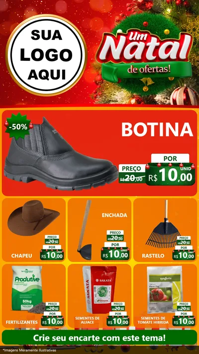 Modelo de Rede Social para Stories com o tema Um Natal de Ofertas para Agropecuária