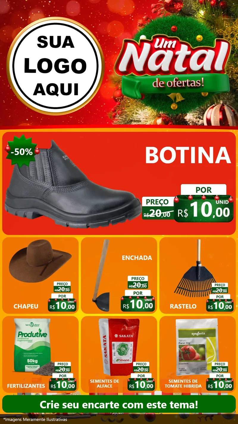 Modelo de Rede Social para Stories com o tema Um Natal de Ofertas para Agropecuária