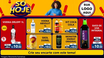 Modelo de TV para TV Horizontal com o tema Só Hoje! para Distribuidora de bebidas