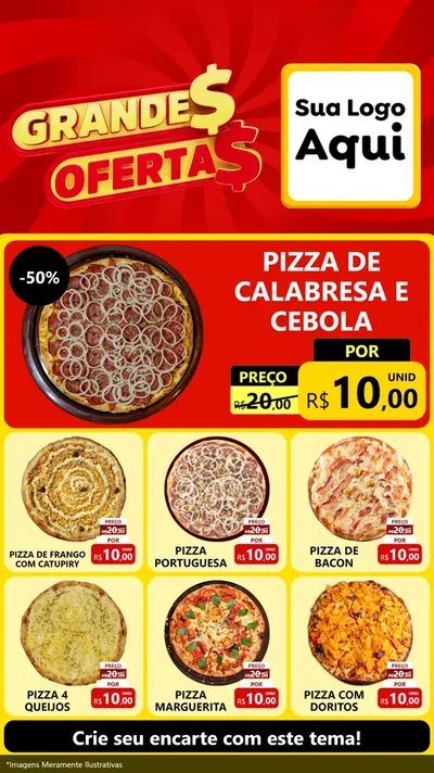 Modelo de Rede Social para Stories com o tema Grandes Ofertas para Pizzaria