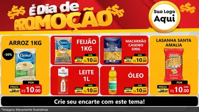 Modelo de TV para TV Horizontal com o tema É Dia De Promoção para Supermercado