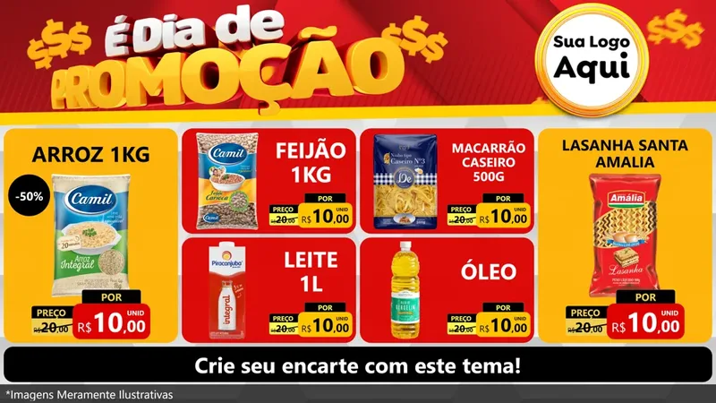 Modelo de TV para TV Horizontal com o tema É Dia De Promoção para Supermercado