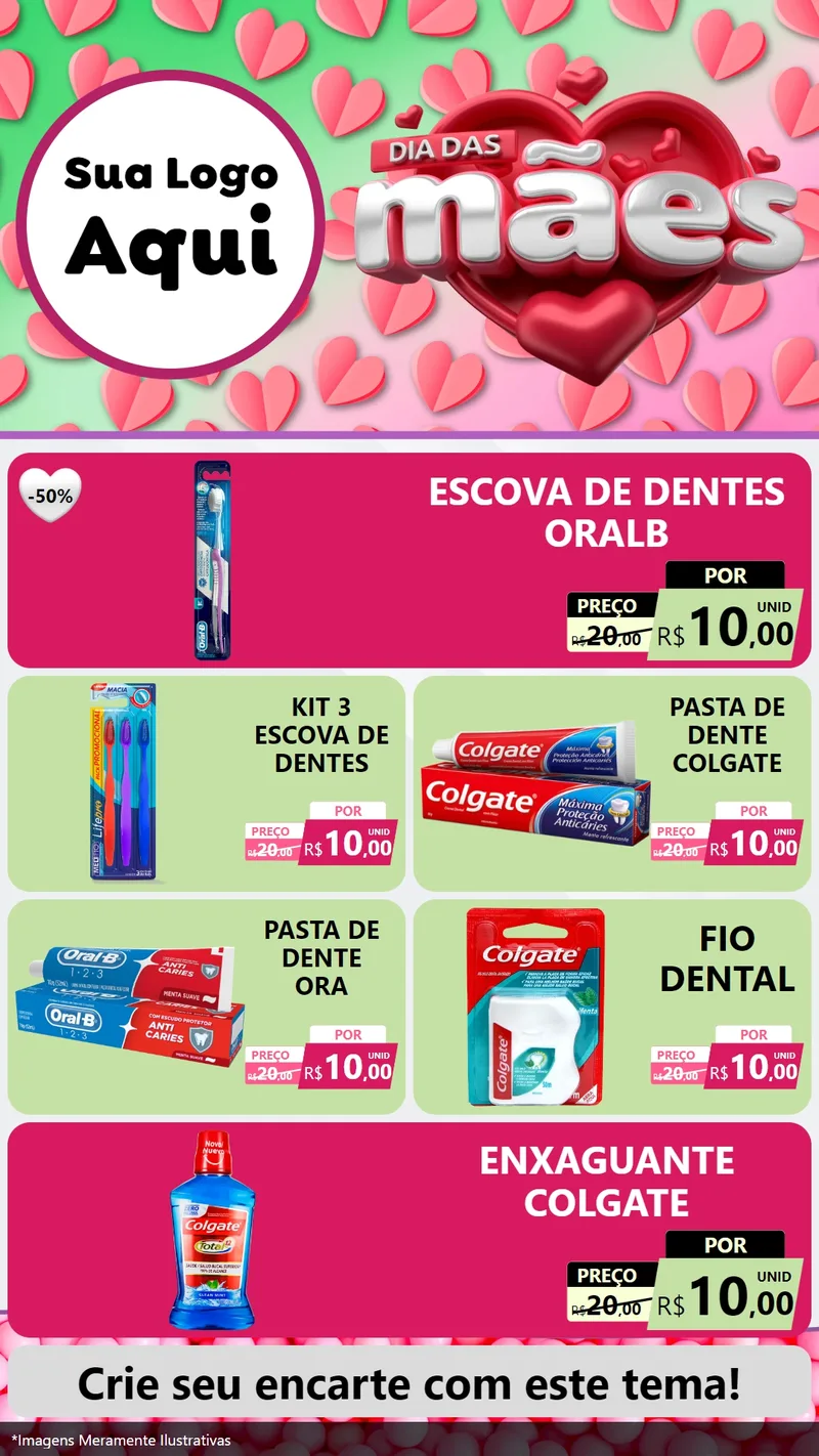 Modelo de TV para TV Vertical com o tema Dia das Mães para Higiene Pessoal