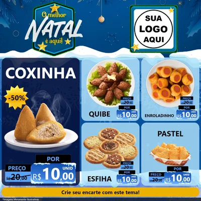 Modelo de Rede Social para Feed Facebook com o tema O Melhor Natal É Aqui! para Salgadaria