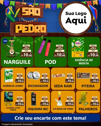 Modelo de Rede Social para Feed Instagram com o tema São Pedro para Tabacaria