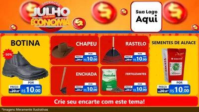 Modelo de TV para TV Horizontal com o tema Operação Julho Com Mais Economia para Agropecuária