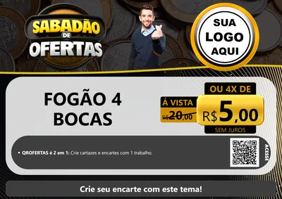 Modelo de Cartaz para Cartaz A4 Horizontal com o tema Sabadão de Ofertas para Móveis e Eletro