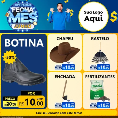 Modelo de Rede Social para Feed Facebook com o tema Operação Fecha Mês, Junho para Agropecuária