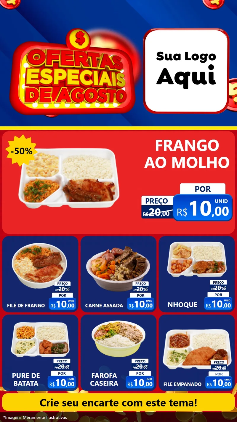 Modelo de Rede Social para Stories com o tema Ofertas Especiais de Agosto para Restaurante