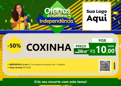 Modelo de Cartaz para Cartaz A4 Horizontal com o tema Ofertas da Semana da Independência para Salgadaria