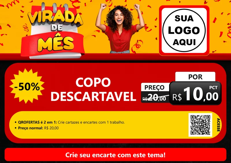 Modelo de Cartaz para Cartaz A4 Horizontal com o tema Virada de Mês para Embalagens