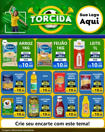 Modelo de Rede Social para Feed Instagram com o tema Torcida para Supermercado