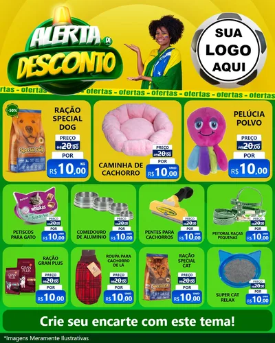 Modelo de Rede Social para Feed Instagram com o tema Alerta de Desconto para Pet Shop