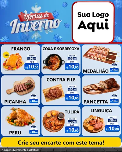 Modelo de Rede Social para Feed Instagram com o tema Ofertas de Inverno para Assados