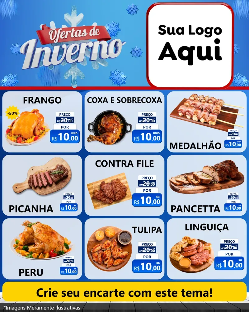 Modelo de Rede Social para Feed Instagram com o tema Ofertas de Inverno para Assados